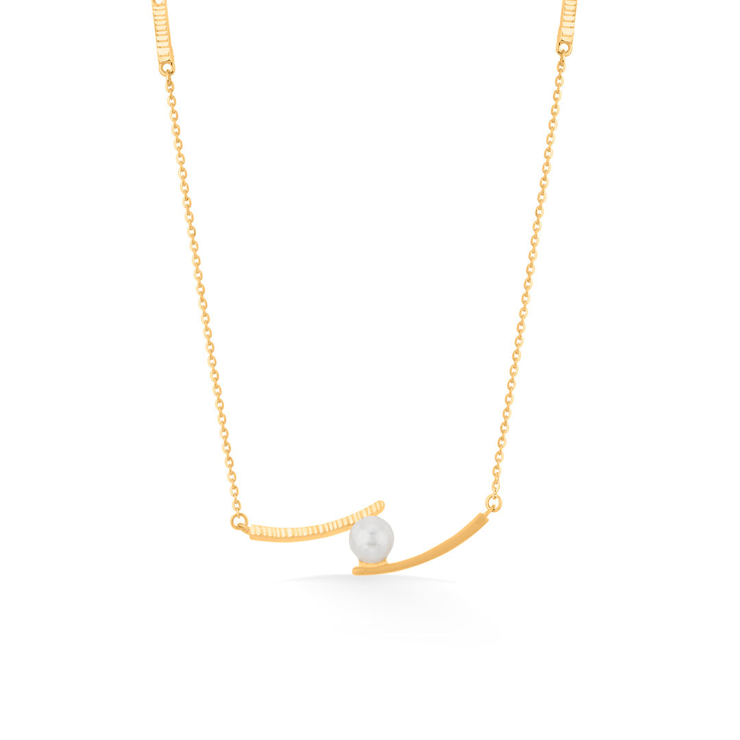 golden swoop modern gold necklace