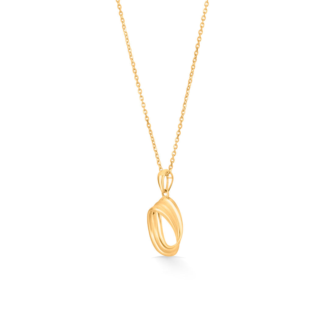 coiled vortex modern gold necklace