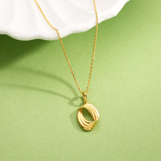 Coiled Vortex Modern Gold Necklace