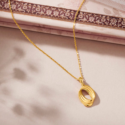 Coiled Vortex Modern Gold Necklace