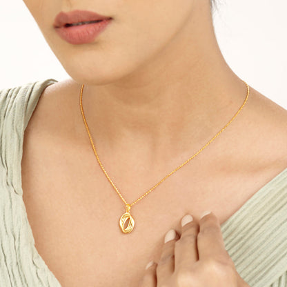 Coiled Vortex Modern Gold Necklace