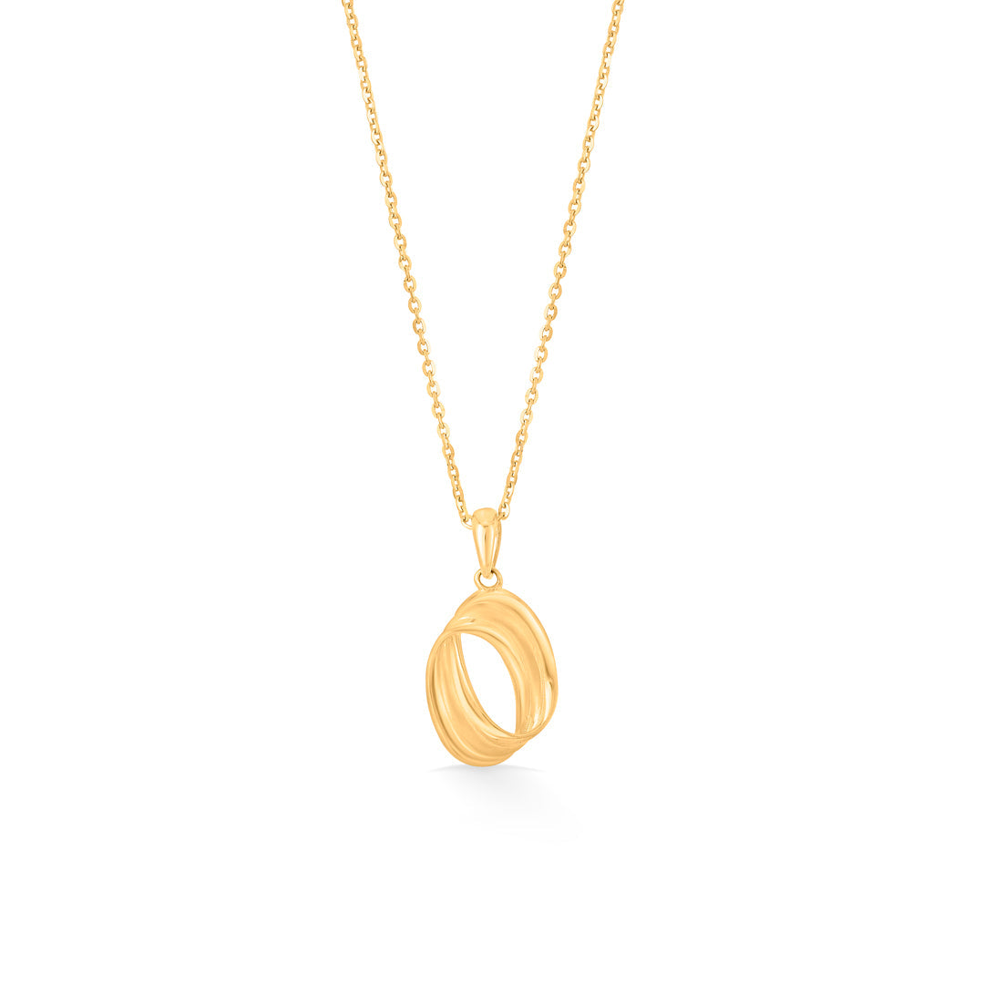 coiled vortex modern gold necklace