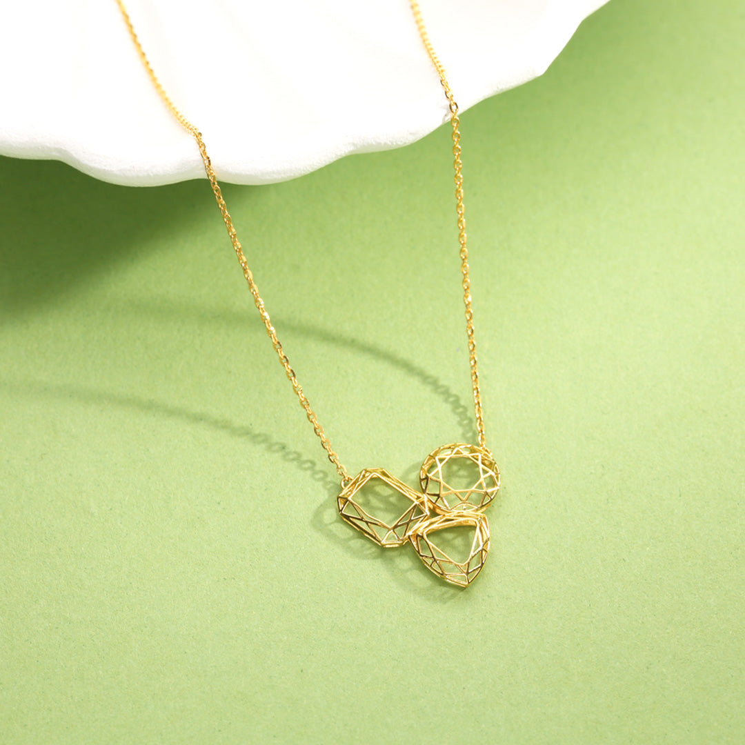 nested loops modern gold necklace