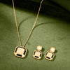 Square Design Gold Necklace Set