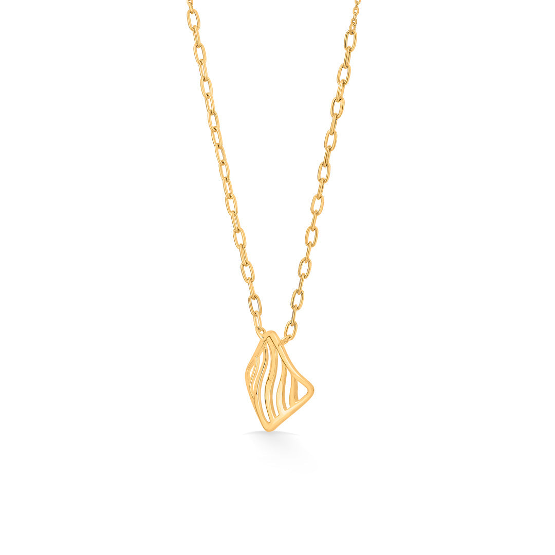 wavey square gold necklace set