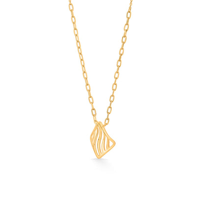 Wavey Square Gold Necklace Set