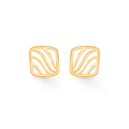 Wavey Square Gold Necklace Set