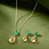 Teal Studded Drops Gold Necklace Set