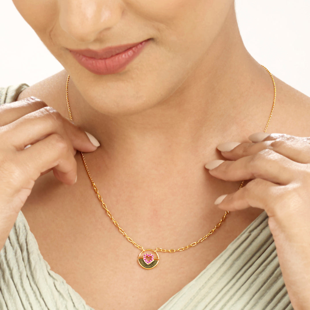 urban heartbeat modern gold necklace