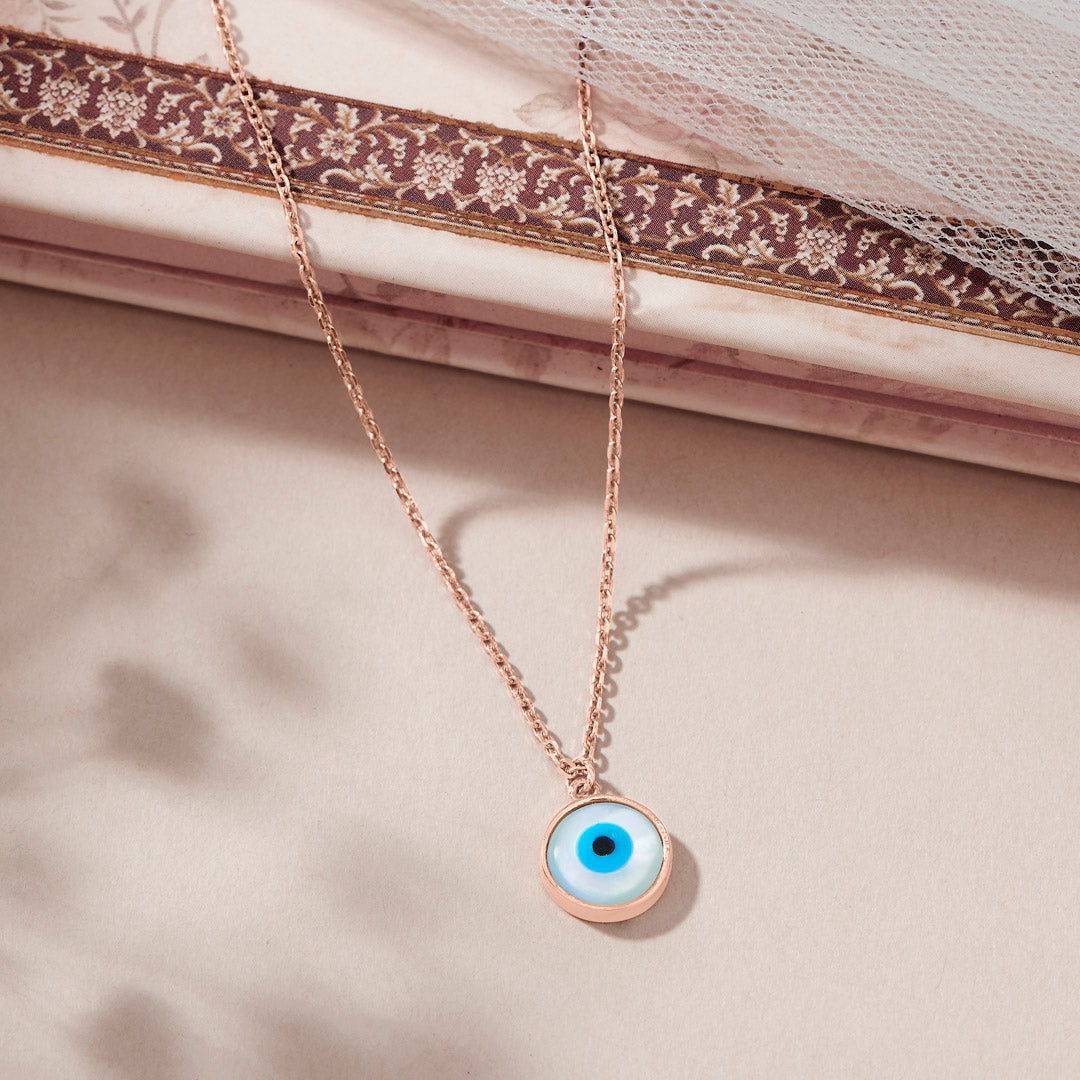 ethereal eye modern gold necklace