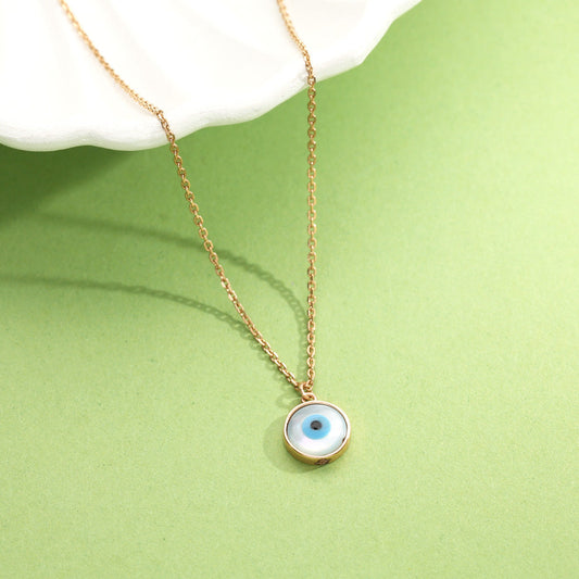 Ethereal Eye Modern Gold Necklace
