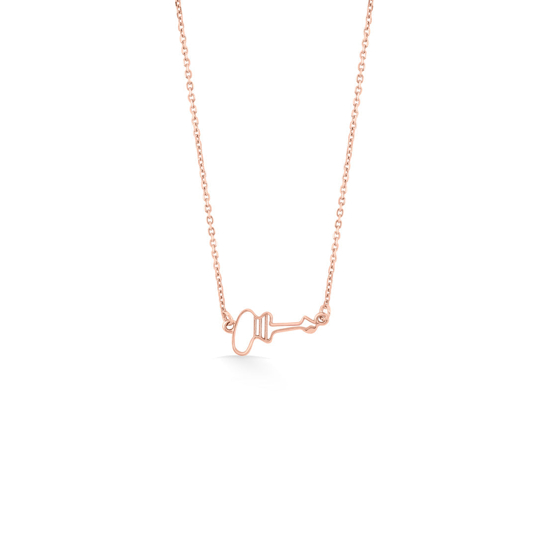 heart unlock modern gold necklace