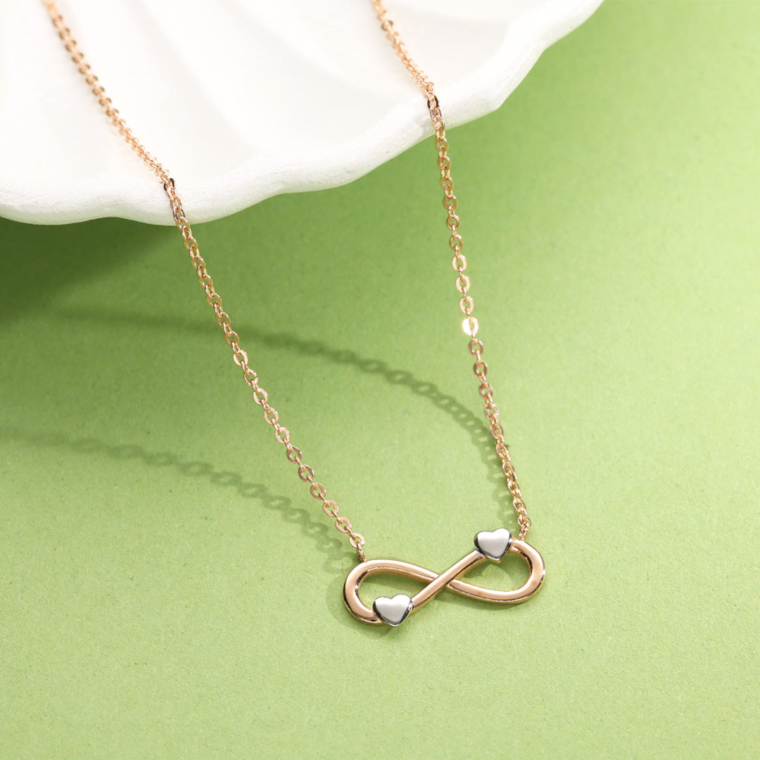 endless hearted  modern gold necklace