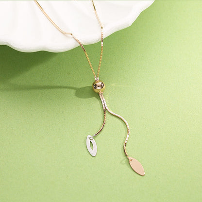 Leafline Charm Modern Gold Necklace