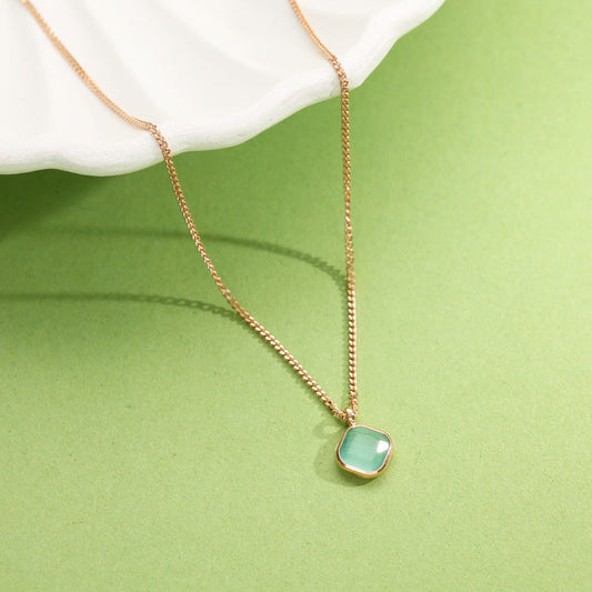 Mint Whisper Modern Gold Necklace