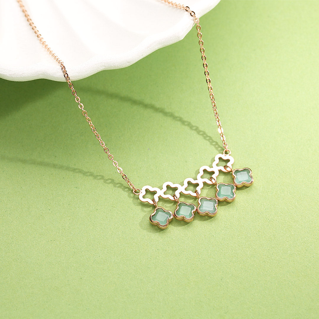 aqua bloom cascade modern gold necklace