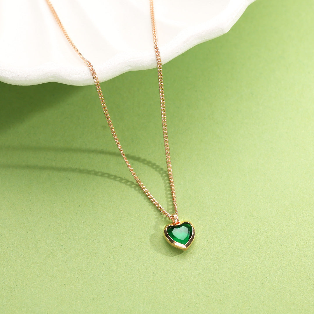 evergreen heart modern gold necklace
