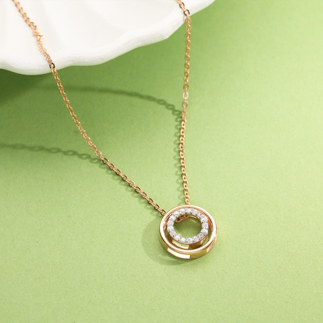 shimmer sphere modern gold necklace