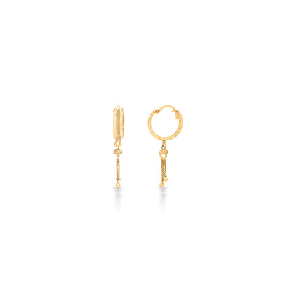 Whispering Yellow Gold Hoops Earring For Women