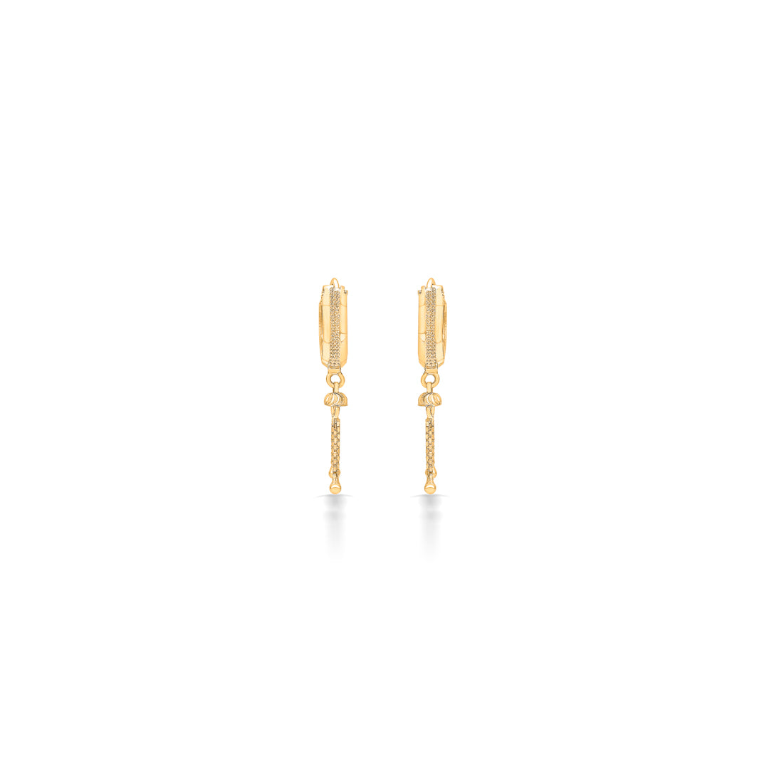 whispering yellow gold hoops earring for women