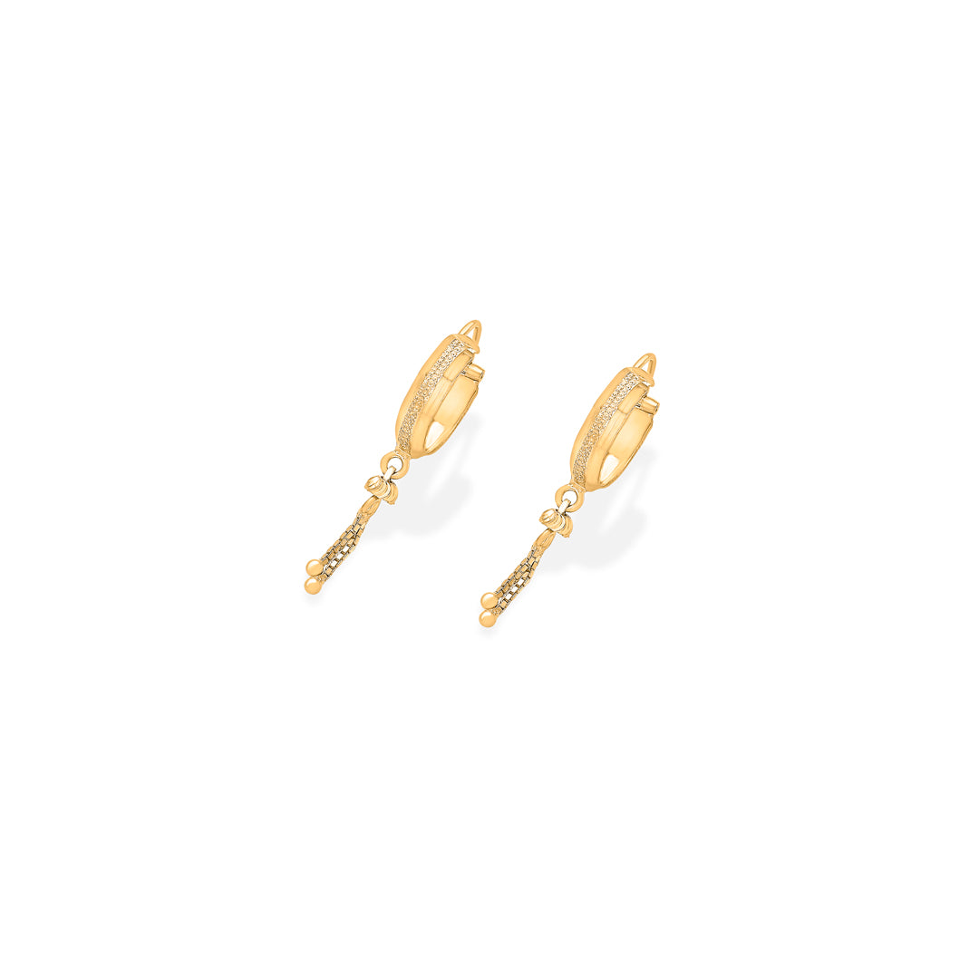 whispering yellow gold hoops earring for women