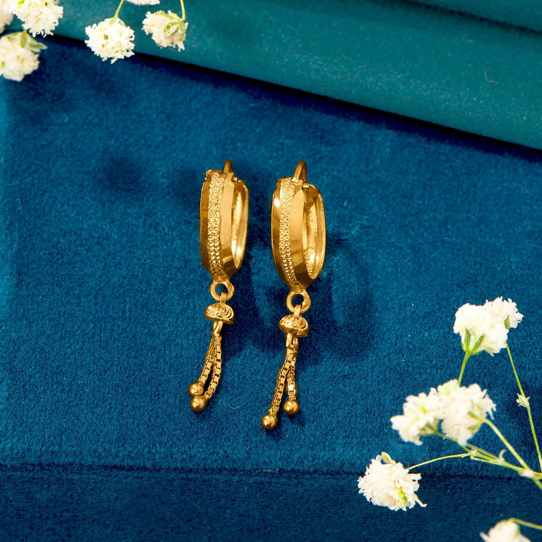 whispering 22 karat (916) yellow gold hoops earring for women