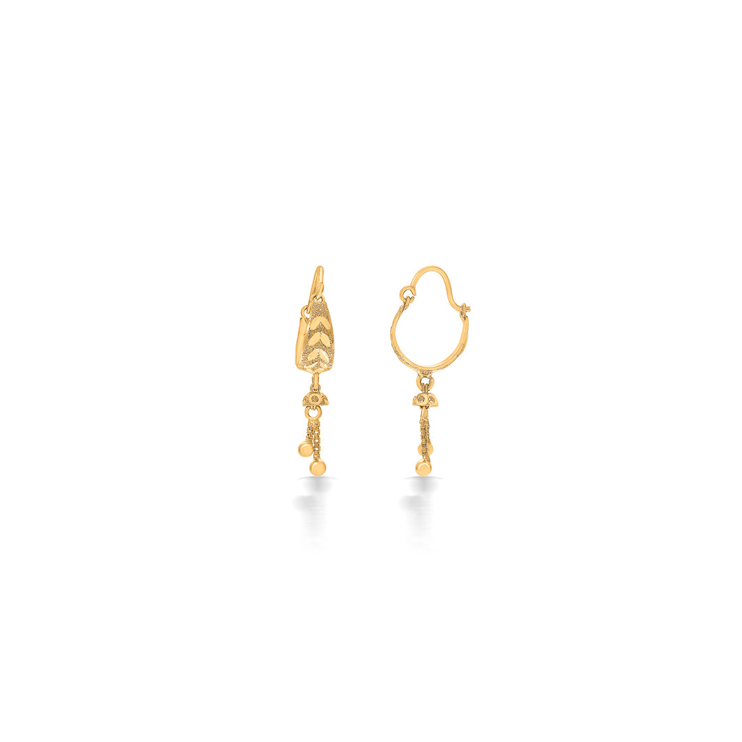 twilight tides 22 karat (916) yellow gold hoops earring for women