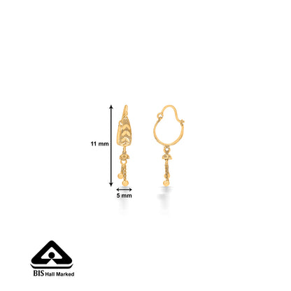 Twilight Tides 22 Karat (916) Yellow Gold Hoops Earring For Women