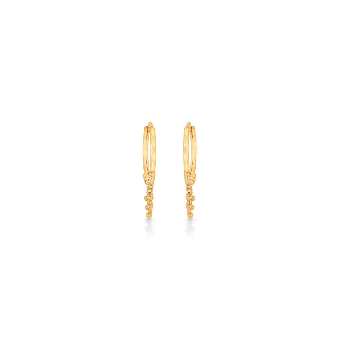 mystic charm yellow gold hoops earring for women