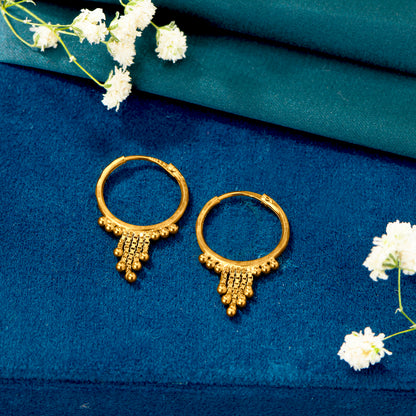 Mystic Charm Yellow Gold Hoops Earring For Women