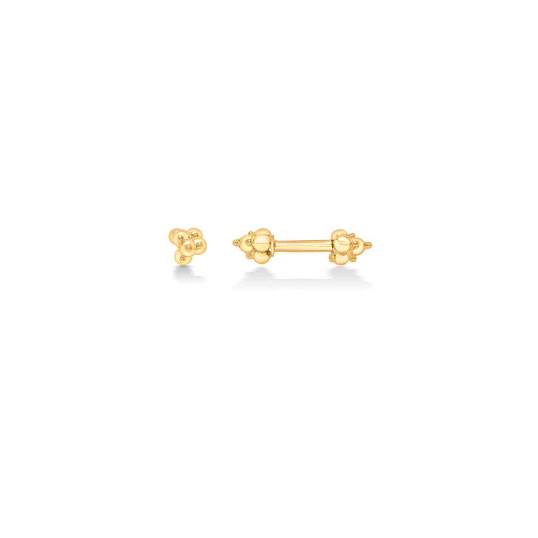moonlit 22 karat (916) yellow gold stud earring for women