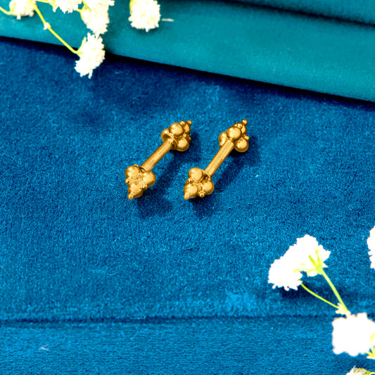 Moonlit Yellow Gold Stud Earring For Women