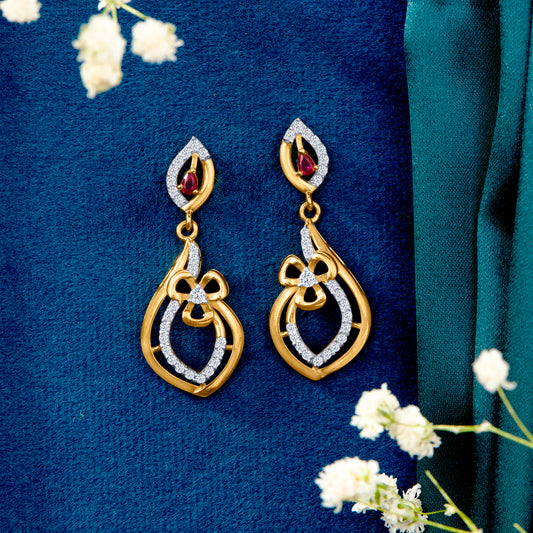 Coral Reef 22 Karat (916) Yellow Gold Dangler Earring For Women