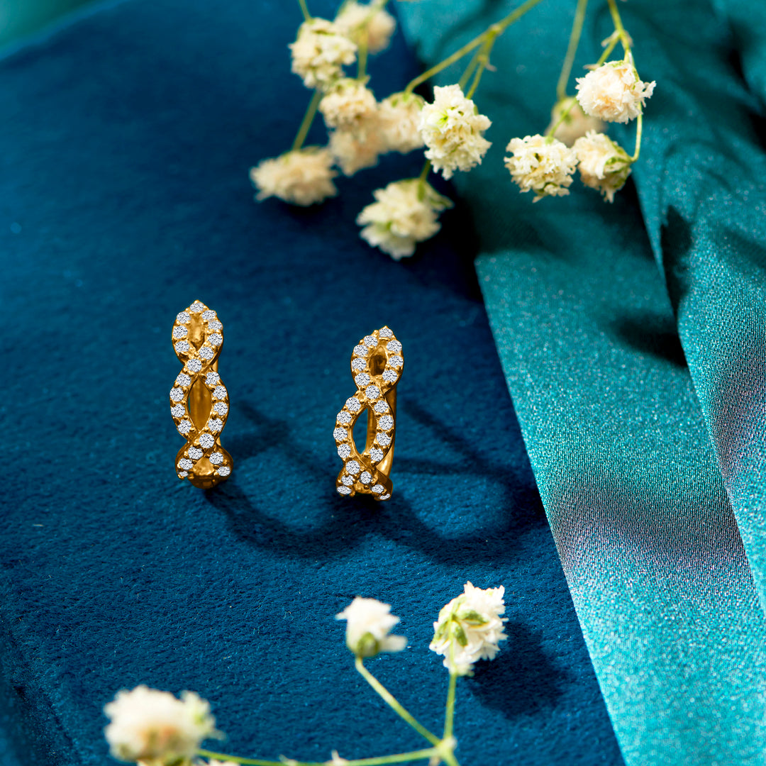 Joyful Jems Yellow Gold Huggies Earring For Women
