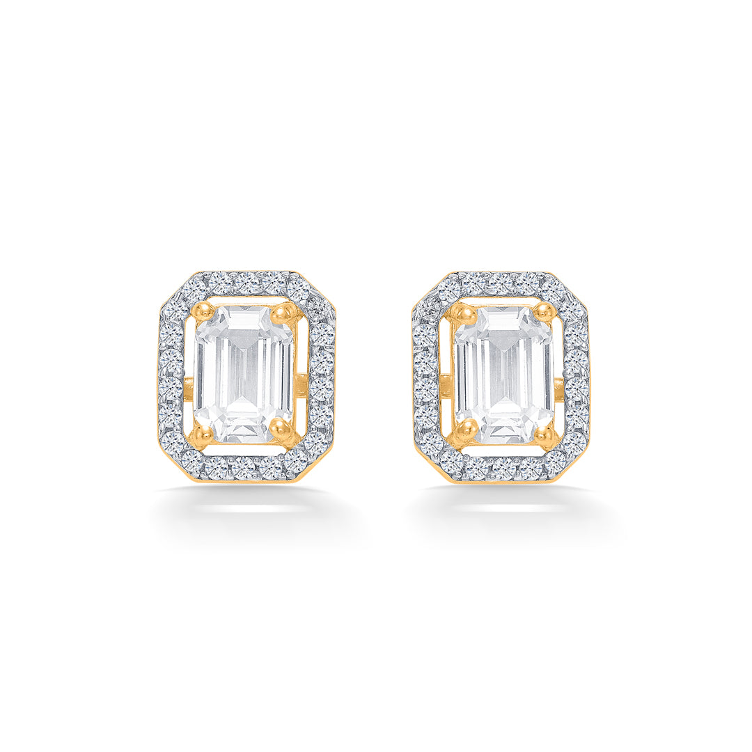 Angular Charm Yellow Gold Stud Earring For Women