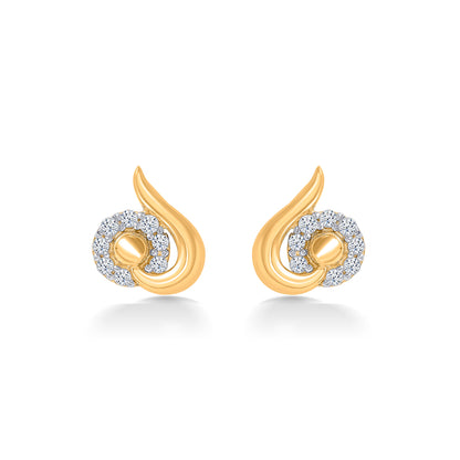Graceful Minimalism Yellow Gold Stud Earring For Women