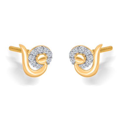 Graceful Minimalism Yellow Gold Stud Earring For Women