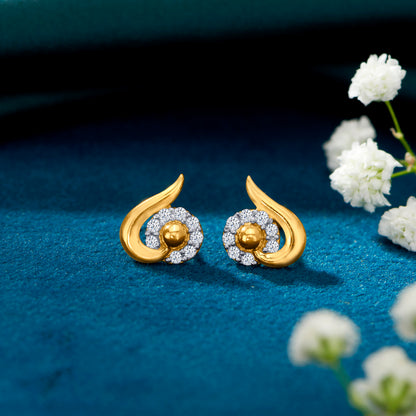Graceful Minimalism Yellow Gold Stud Earring For Women