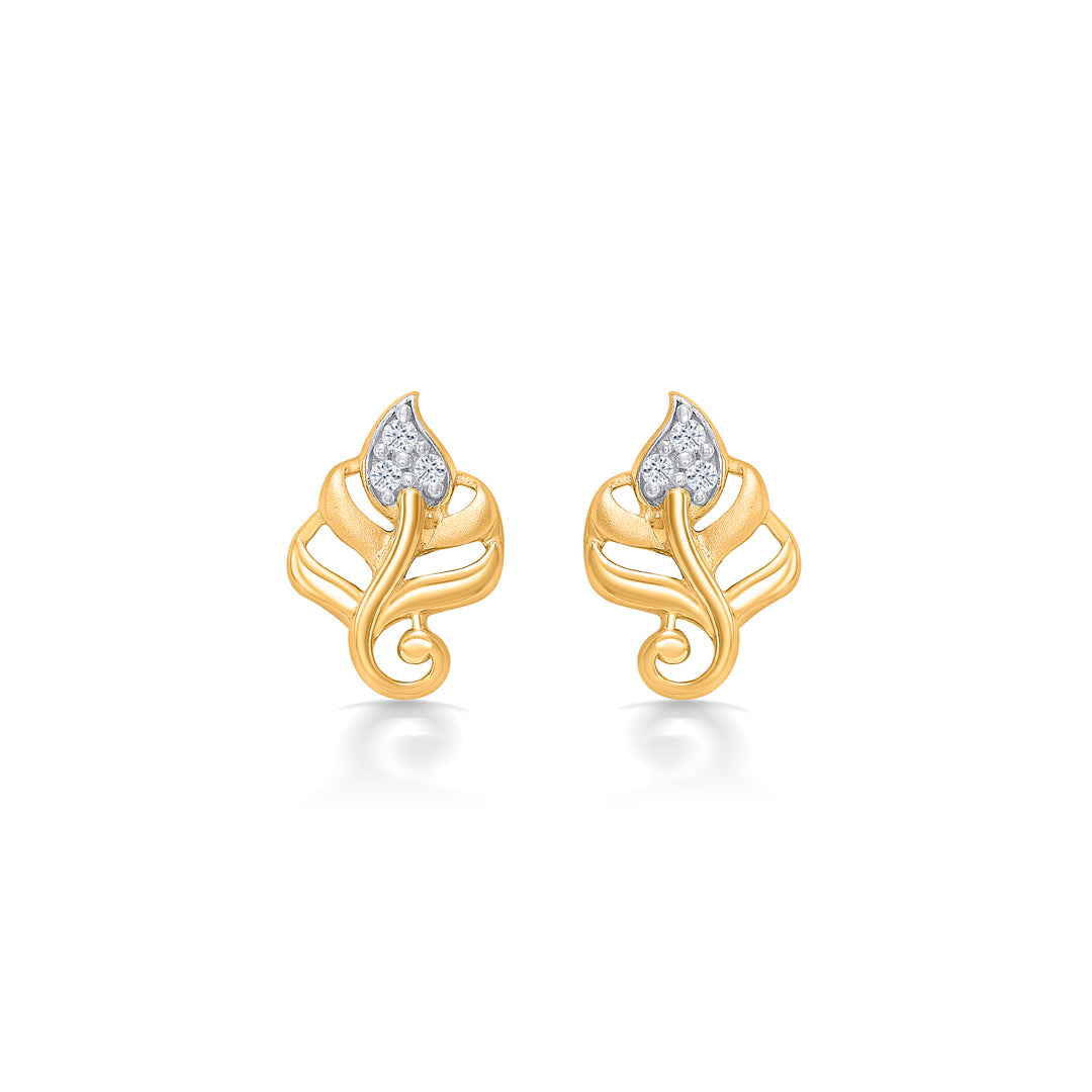 Perennial Grace Yellow Gold Stud Earring For Women