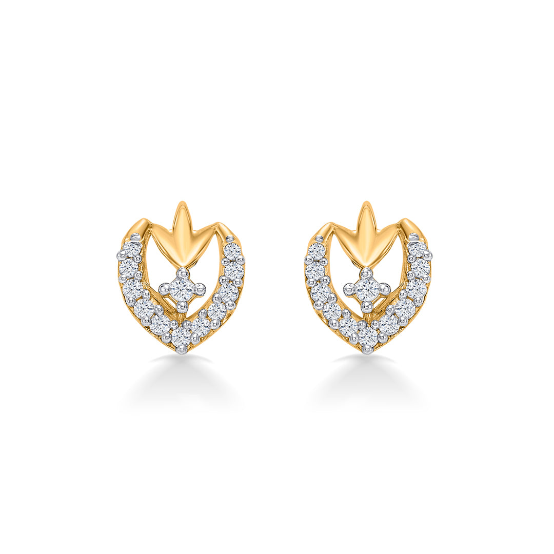 Enduring Grace Yellow Gold Stud Earring For Women