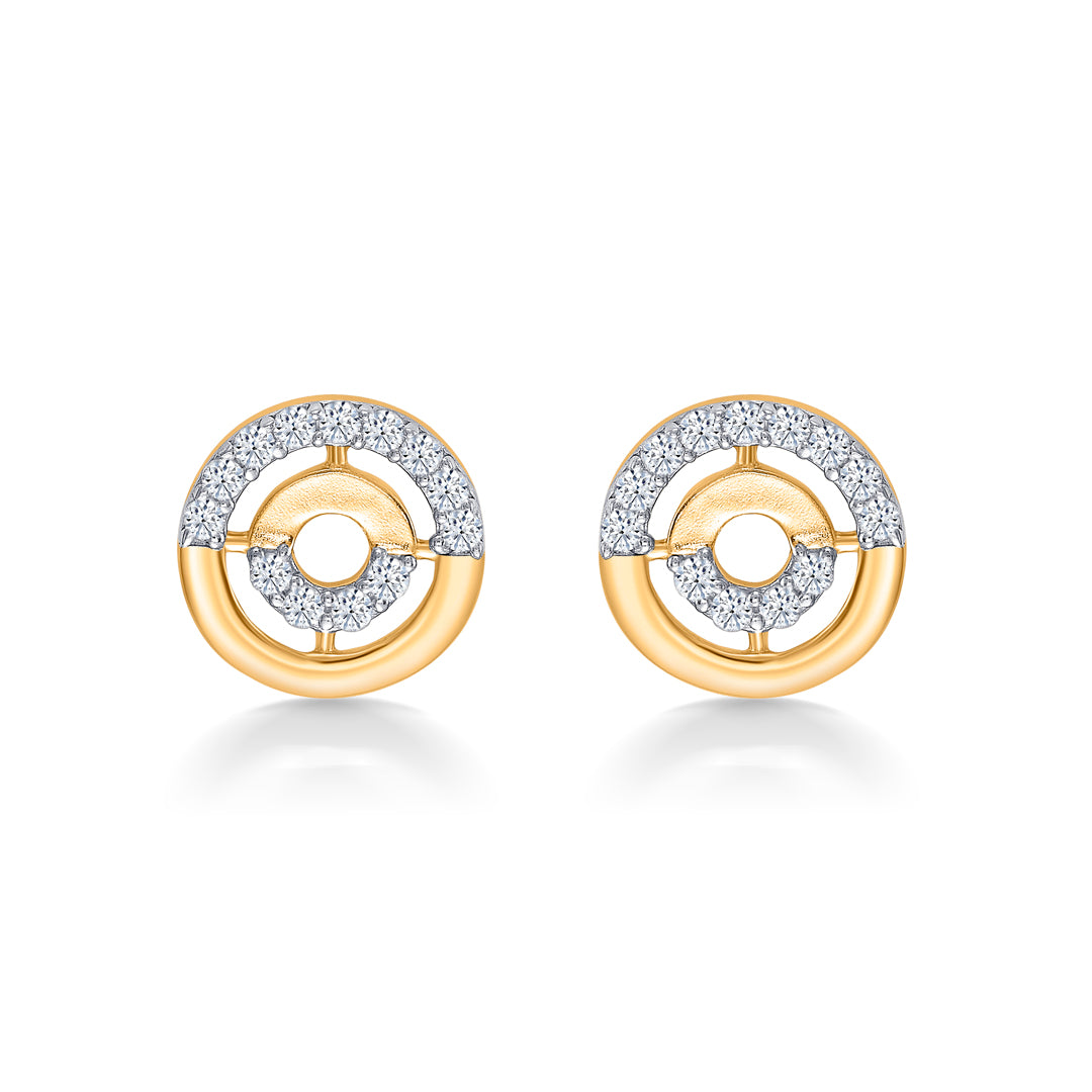 Perfect Sphere Yellow Gold Stud Earring For Women