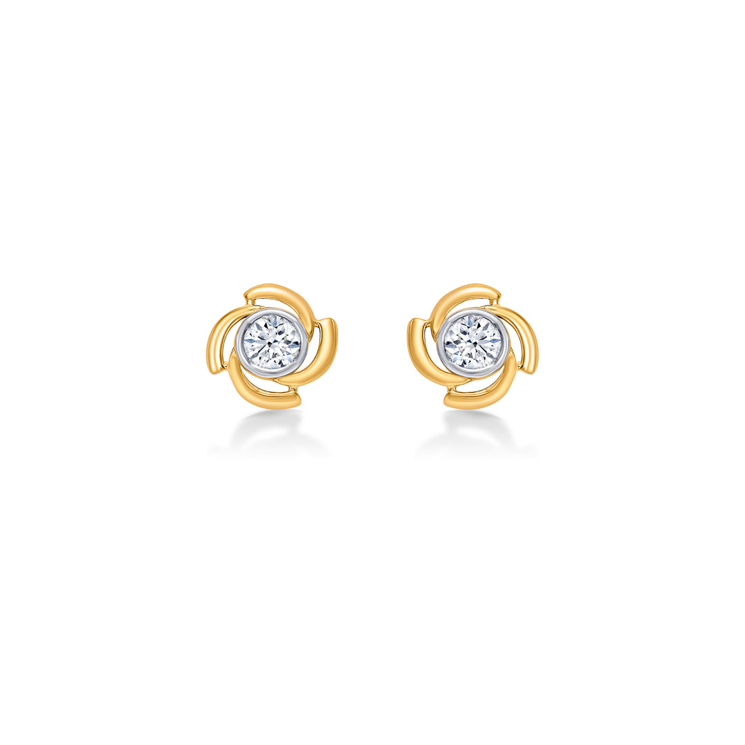 Stellar Flicker Yellow Gold Stud Earring For Women