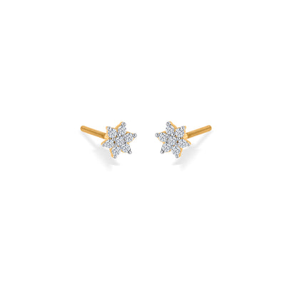 Twinkling Star Yellow Gold Stud Earring For Women