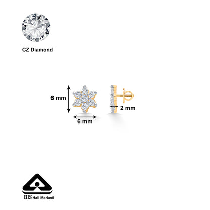 Twinkling Star Yellow Gold Stud Earring For Women