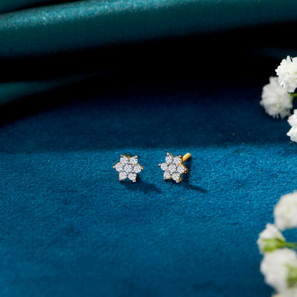 Twinkling Star Yellow Gold Stud Earring For Women