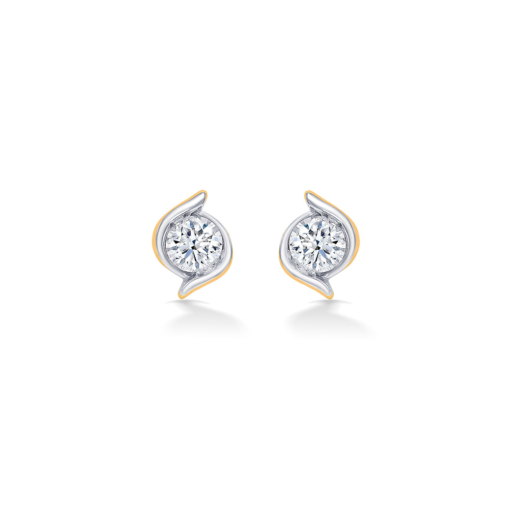 Micro Shine Yellow Gold Stud Earring For Women