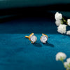 Micro Shine Yellow Gold Stud Earring For Woman