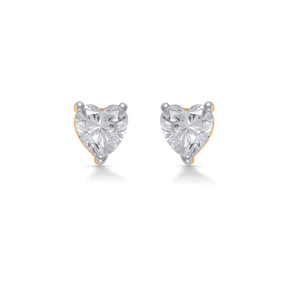Beloved Heart Yellow Gold Stud Earring For Women