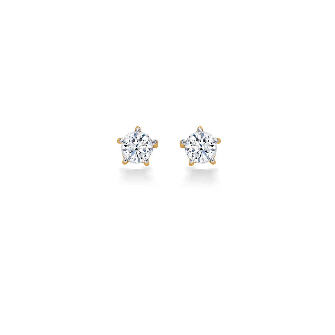 Radiant Star Yellow Gold Stud Earring For Women
