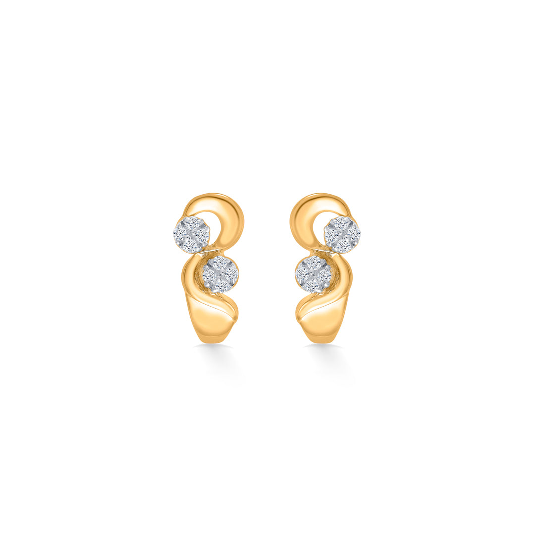Yellow Gold Huggies Earring For Women
